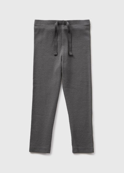 Girls Grey Ribbed Leggings (1-7yrs)