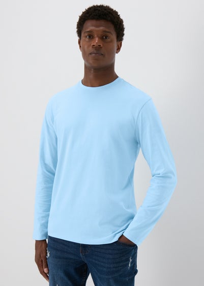 Blue Essential Crew Neck Long Sleeve T-Shirt