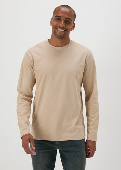 Stone Essential Crew Neck Long Sleeve T-Shirt