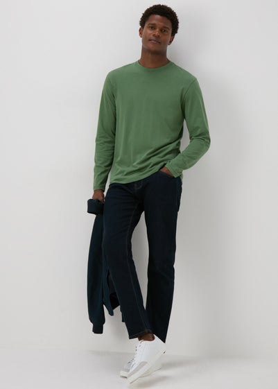 Green Essential Crew Neck Long Sleeve T-Shirt