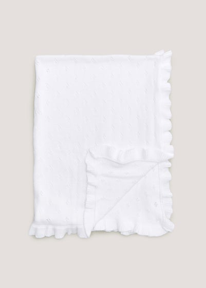 Baby White Frill Edge Shawl