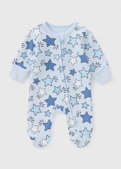 Baby Blue Star Sleepsuit (Newborn-18mths)