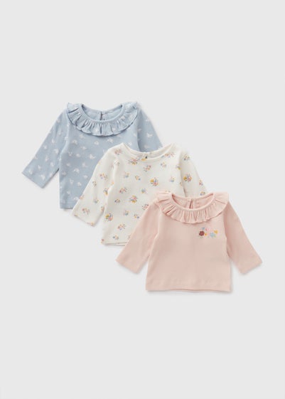 3 Pack Baby Pink Floral Tops (Newborn-23mths)