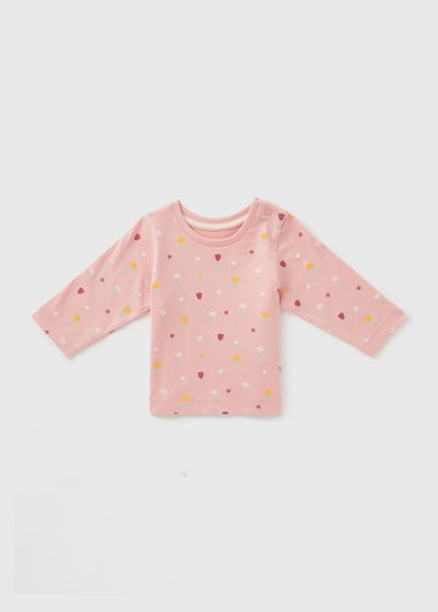 Baby Pink Floral T-Shirt (Newborn-23mths) - Up to 1 Month