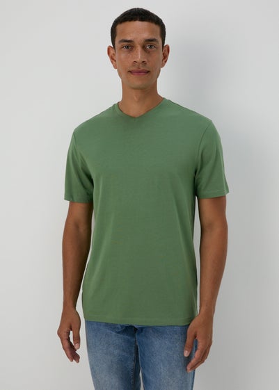 Green V Neck Essential T-Shirt