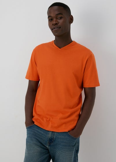 Orange V Neck Essential T-Shirt