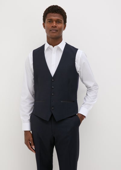 Taylor & Wright Dunham Navy Textured Evening Waistcoat