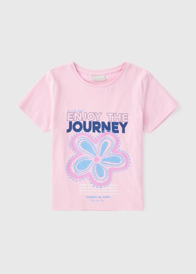 Girls Pink Enjoy The Journey T-Shirt (7-15yrs)