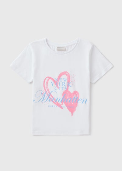 Girls White Manhattan T-Shirt (7-15yrs)