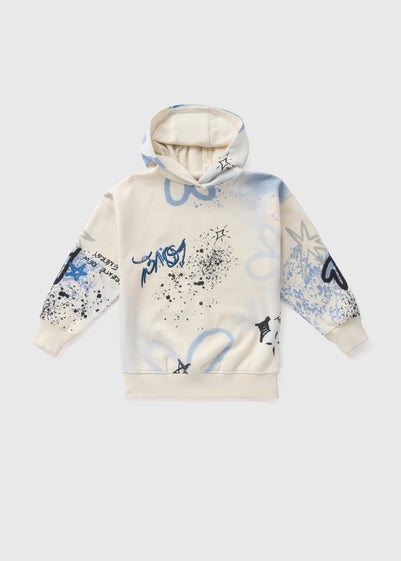 Girls Cream Graffiti Hoodie (7-15yrs)