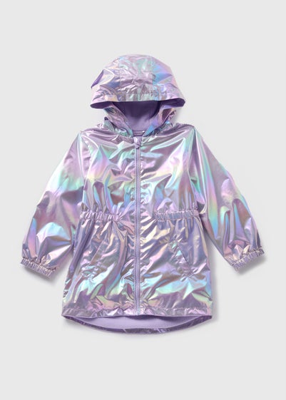 Girls Lilac Iridescent Rain Mac (1-7yrs)