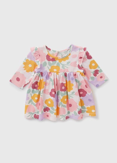 Baby Pink Floral Dress (Newborn-23mths)