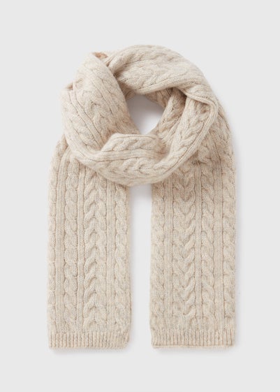 Oatmeal Cable Knit Scarf