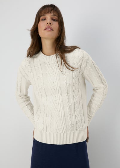 Cream Cable Knit Jumper