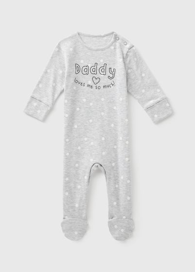 Baby Grey Daddy Sleepsuit (Newborn-18mths)