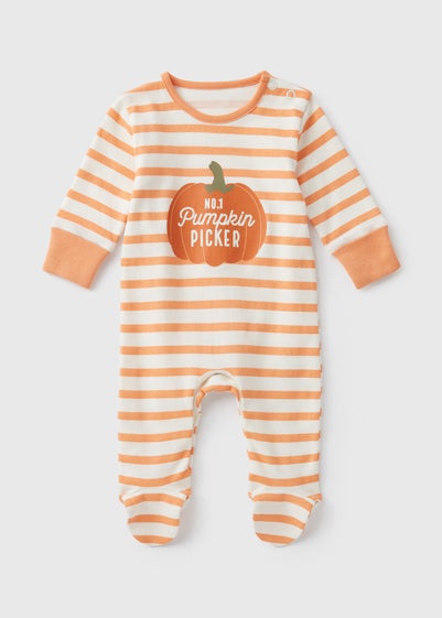 Baby Orange Pumpkin Sleepsuit (Newborn-18mths)