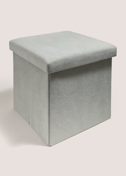 Grey Velvet Pouffe