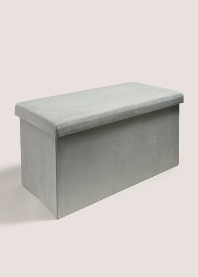 Grey Velvet Ottoman