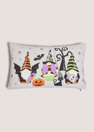 Black Halloween Gnome Printed Cushion