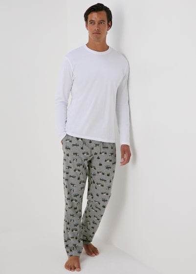 Grey Car Print Pyjama Bottoms