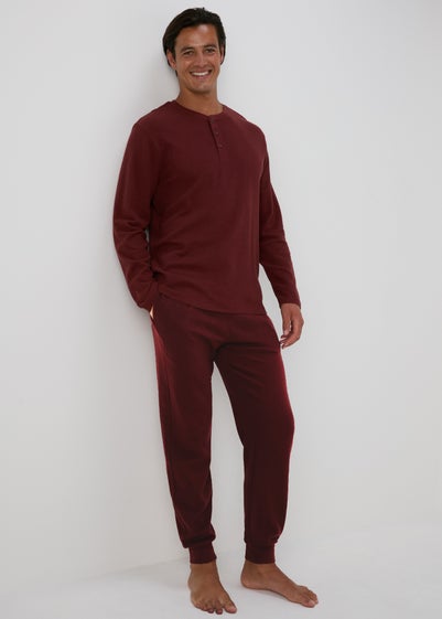 Burgundy Textured Pyjama Bottoms