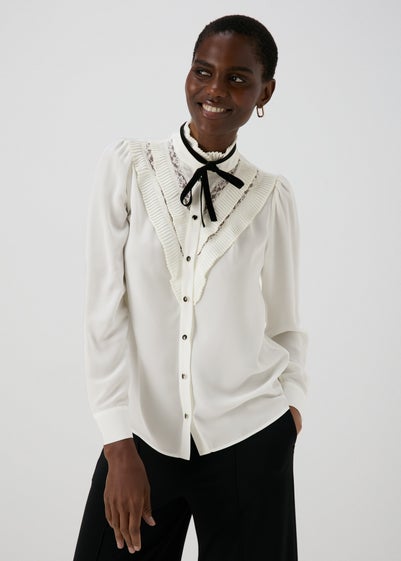 Et Vous White Neck Tie Blouse