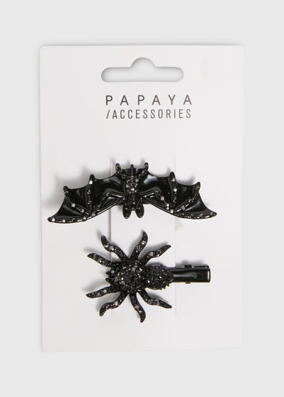 2 Pack Halloween Black Hair Clips