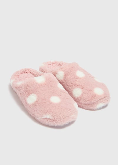 Pink Spot Mule Slippers