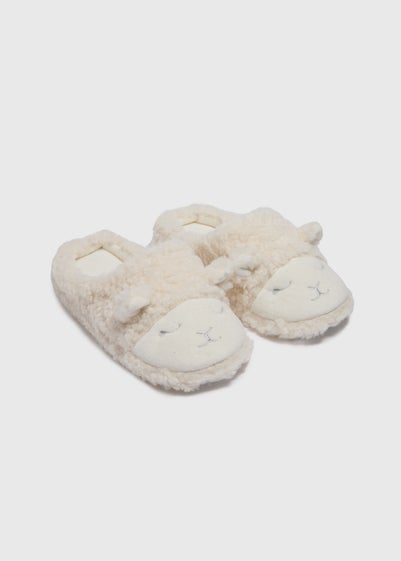 Cream Sheep Design Slippers