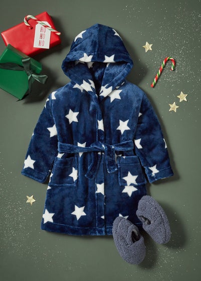 Kids Navy Star Dressing Gown (1-7yrs)