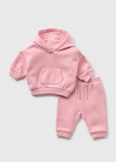 Baby Pink Sweatshirt & Jogging Bottoms Set (Newborn-23mths)