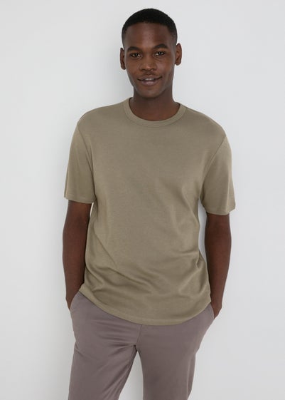 Khaki Textured T-Shirt