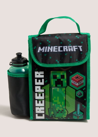 Minecraft Black Lunch Bag, Drinks Bottle, & Snack Box Set