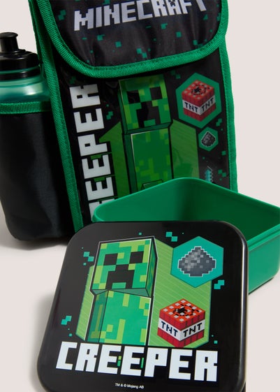 Minecraft Black Lunch Bag, Drinks Bottle, & Snack Box Set