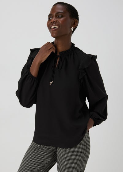 Et Vous Black Frill Blouse