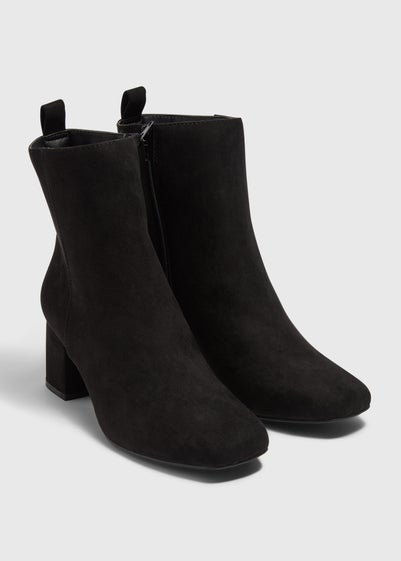 Black Wide Fit Block Heel Boots