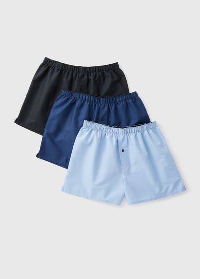 3 Pack Blue Cotton Boxers