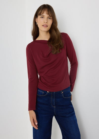 Burgundy Twist Neck Top