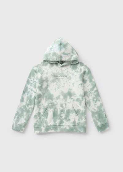 Boys Green Tie Dye Brooklyn Hoodie (7-15yrs)