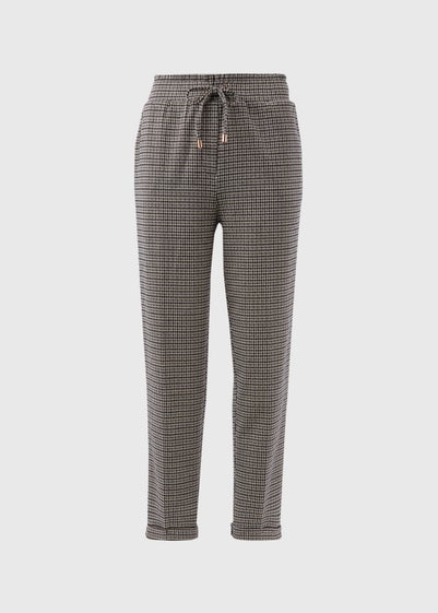 Et Vous Brown Dogtooth Ponte Paperbag Trousers