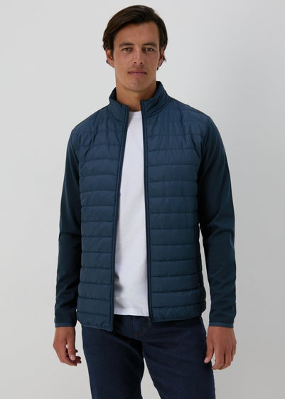 Navy Zip Up Padded Jacket