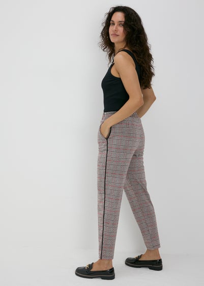 Red Check Tapered Joggers