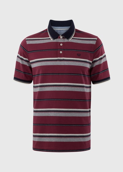 Lincoln Burgundy Stripe Polo Shirt