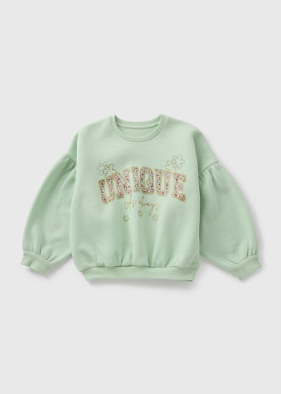 Girls Green Unique Sweatshirt (1-7yrs)