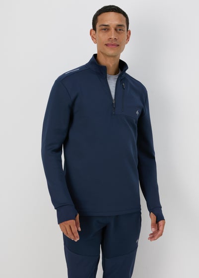 Souluxe Navy Quarter Zip Sweatshirt