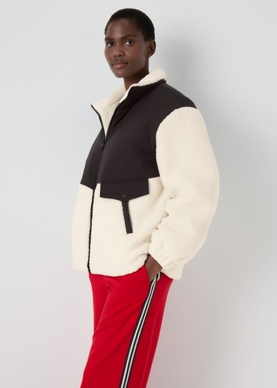 Cream Fleece Padded Coat