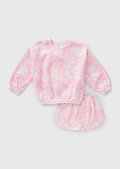 Girls Tie Dye Sweatshirt & Shorts Set (1-7yrs)