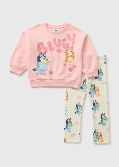 Bluey Kids Pink Sweatshirt & Leggings Set (1-7yrs)