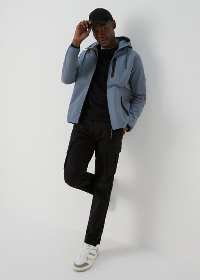 Souluxe Blue Hooded Windbreaker Jacket