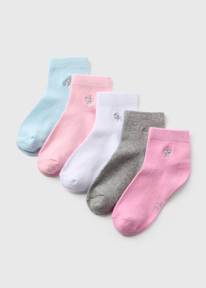 5 Pack Girls Multicolour Star Socks (Younger 6-Older 5.5)